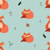 Cute fox seamless pattern. Good to use for textile design, wallpaper, etc vector