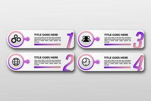 Business data visualization Template with icon. Infographic design element steps, option, process, timeline. gradient color graphic elements for process, presentation, layout, banner, infograph, vector