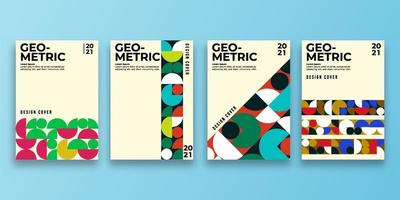 Set of geometric cover. Abstract shapes compositions. Geometric pattern. vector illustration