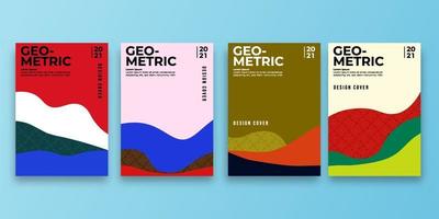 Set of geometric cover. Abstract shapes compositions. Geometric pattern. vector illustration