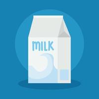 milk box beverage in blue background