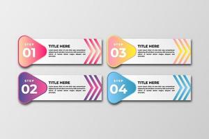 Business data visualization Template. Infographic design element steps, option, process, timeline. gradient colorful graphic elements for process, presentation, layout, banner, infograph. vector