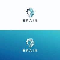 Brain and lamp logotype vector template