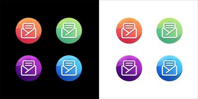 Mail logo design set on white and dark background vector