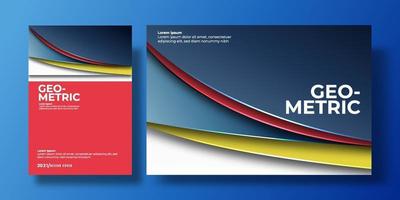 Abstract colorful background cover with gradient color and shadow. can be used for background, flyer, annual report, book cover, identity, placard. blue, red, yellow, white poster template vector