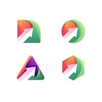 arrow logo design set vector