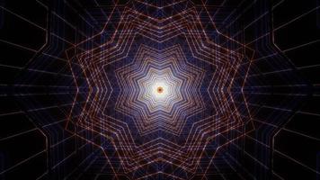 Star shape lines 3D kaleidoscope design illustration for background or texture photo