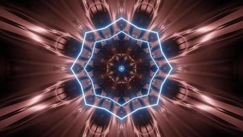 Colorful 3D kaleidoscope flower design illustration for background or texture photo