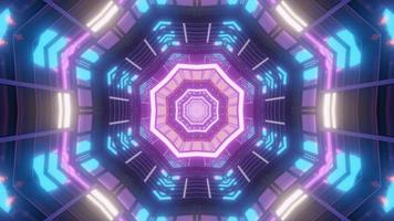 3D kaleidoscope tunnel design illustration for background or texture photo
