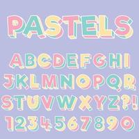 Letter Alphabet With Numbers Pastels Color Pop Art Style Design vector