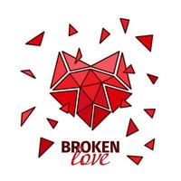 Broken love illustration vector