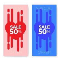 Sale valentine's day cards vector