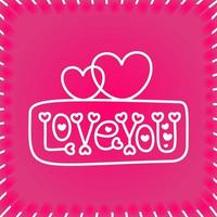 Love you card vector