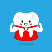 Cute Smiling Super Hero Tooth Character