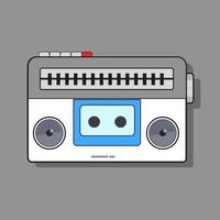 vintage radio on background. Vector illustration. Flat style.