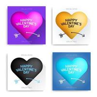 Valentine's day card set vector