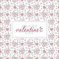 Valentine's day seamless pattern and card vector