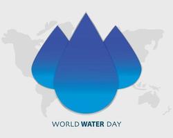 World Water Day With World Map Vector