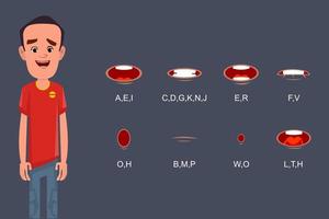 Lip sync collection for cartoon character animation or motion design vector