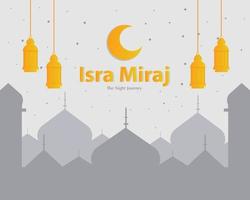 Isra Miraj Lanterns Background Vector