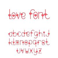 Love font with heart shape vector