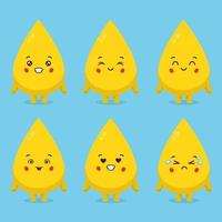 Cute Oil Characters With Various Expression vector