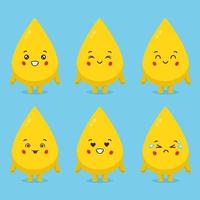 Cute Oil Characters With Various Expression vector