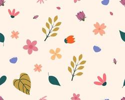 Blooming floral seamless pattern with pastel color