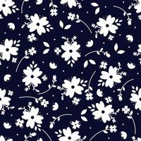 Two tone floral seamless pattern vector