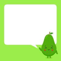 Cute Avocado with Speech Bubble vector