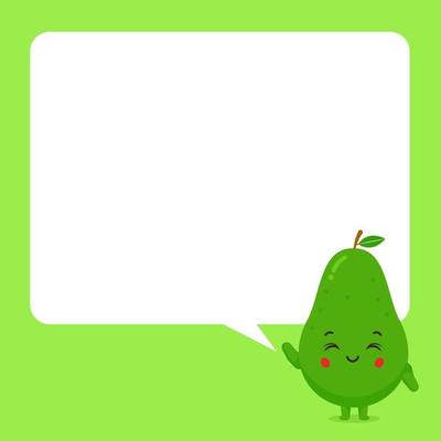 Cute Avocado with Speech Bubble