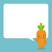 Cute Carrot with Speech Bubbles vector