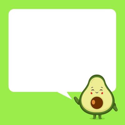 Cute Avocado with Speech Bubble