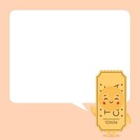 Cute Ticket with Speech Bubbles vector