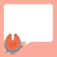 Cute Salmon with Speech Bubbles vector