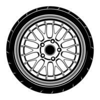 Car wheel illustration for conceptual design vector