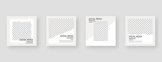 Social media template. Trendy editable social media post template. Mockup isolated. Template design. Vector illustration.