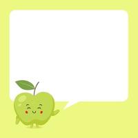 Cute Apple with Speech Bubbles vector