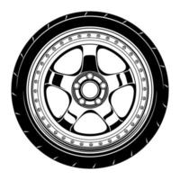 Car wheel illustration for conceptual design vector