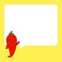 Cute Chili with Speech Bubble vector