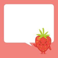 Cute Strawberry with Speech Bubbles vector