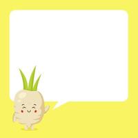 Cute Radish with Speech Bubbles vector