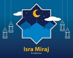 isra y miraj en papel vector