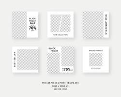 Social media template. Trendy editable social media post template. Mockup isolated. Template design. Vector illustration.