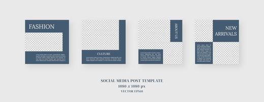 Social media template. Trendy editable social media post template. Mockup isolated. Template design. Vector illustration.