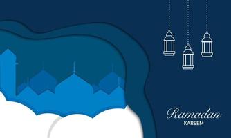 Ramadan Kareem In Paper Style vector