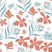 Tiger orchid inspired seamless pattern. Floral print. vector