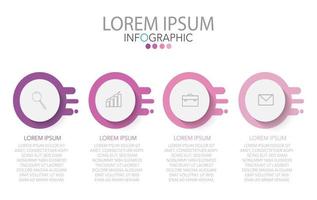 plantilla de infografía en cuatro pasos, plantilla para diagrama, gráfico, presentación y tabla. vector