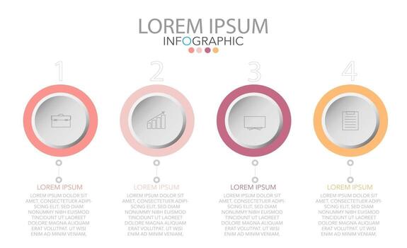 Infographic template in four steps, Template for diagram, graph, presentation and chart. vector