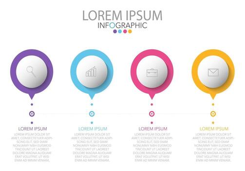Infographic template in four steps, Template for diagram, graph, presentation and chart. vector